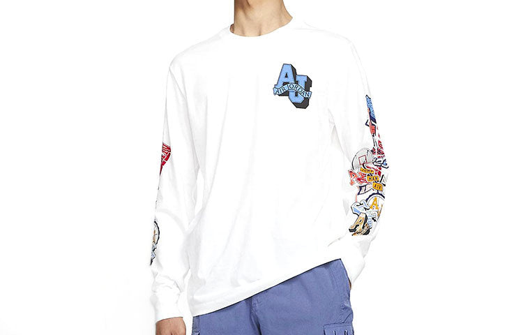 Air Jordan Printing Casual Sports Long Sleeves White CV3408-100