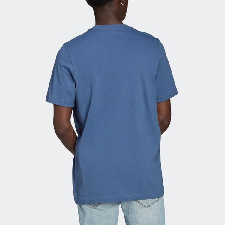 adidas originals Trefoil Logo Printing Sports Round Neck Short Sleeve Navy Blue GN3467