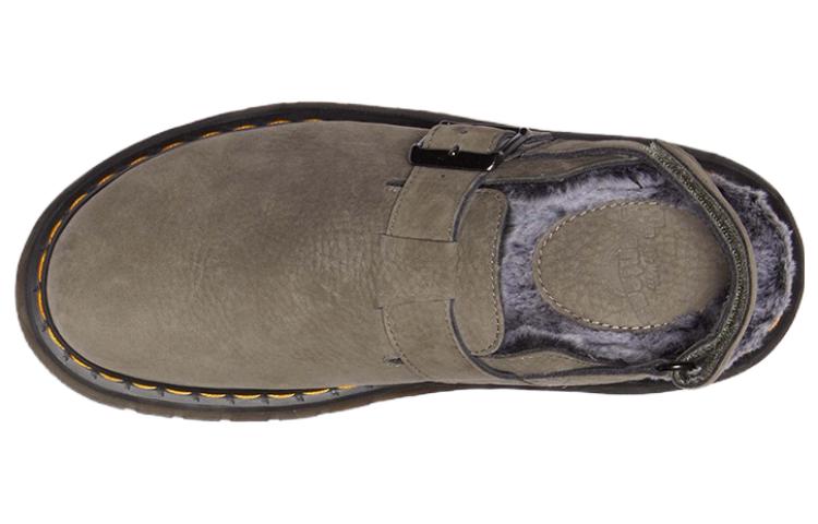 (WMNS) Dr. Martens Jorge II Faux Fur Lined Nubuck Slingback Mules 'Nickel Grey' 31386059
