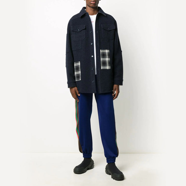 Off-White Plaid Detail Shirt Jacket Black OMEA227E20FAB0024501