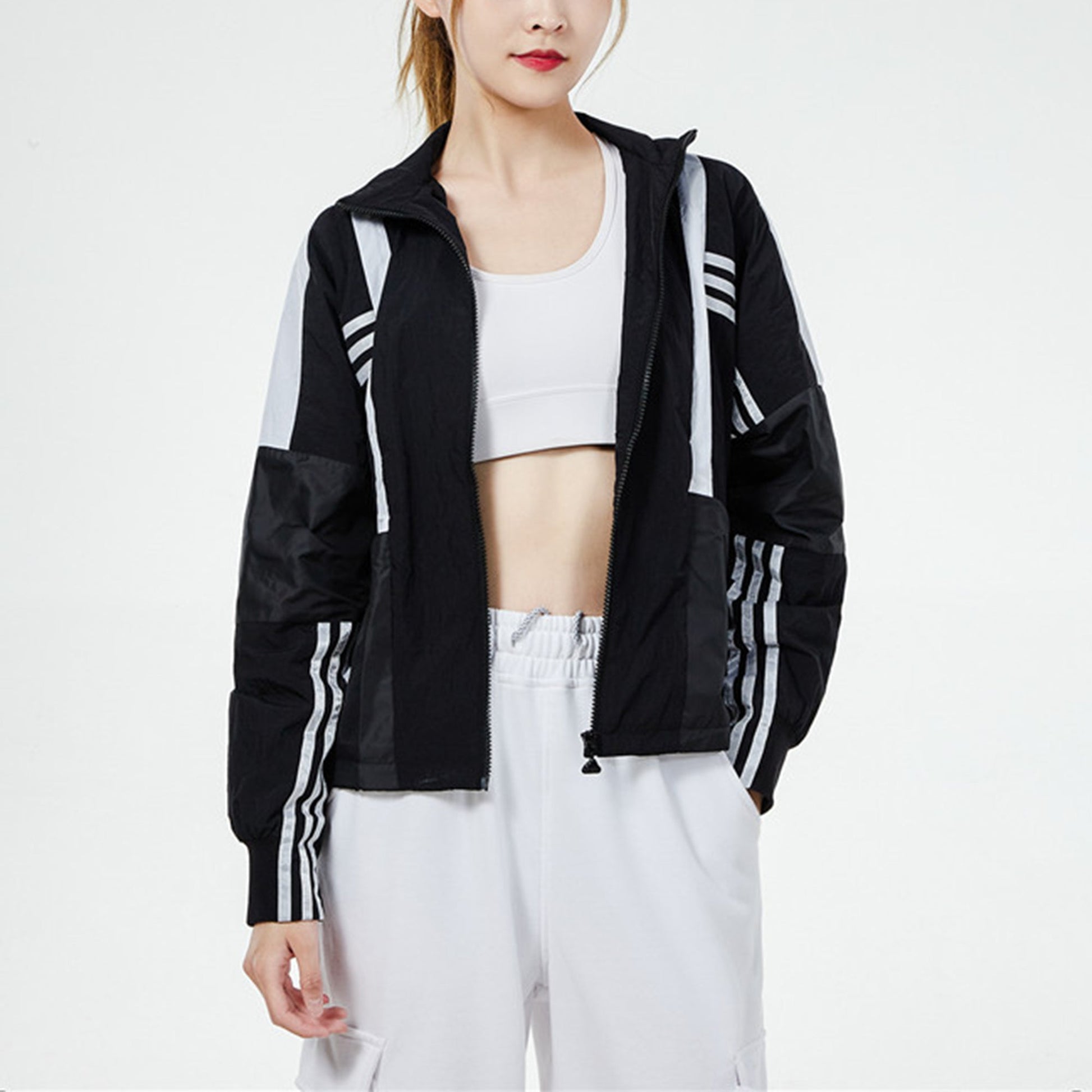 (WMNS) adidas Sports Running Training Wear-Resistant Casual Hooded Jacket Black H09730