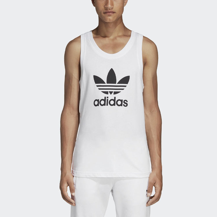 adidas originals Trefoil Logo Sleeve less Sport Vest Men's White DV1508