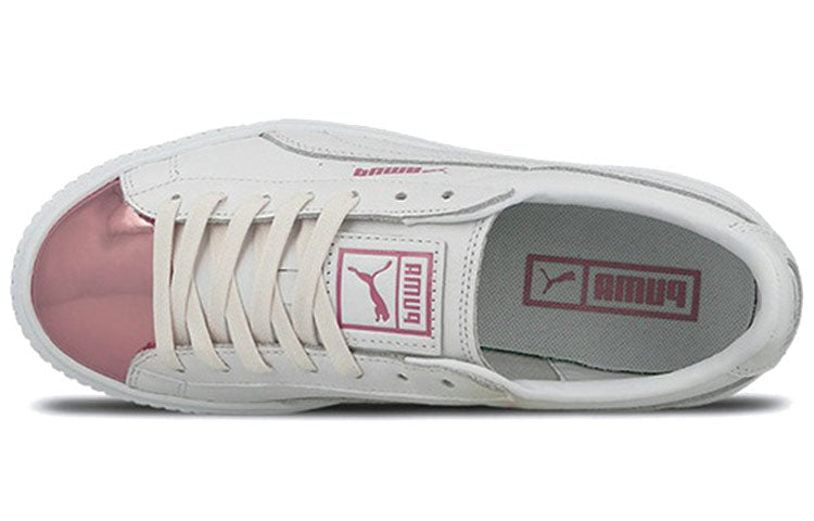 (WMNS) PUMA Basket Platform Metallic 'S 'White/Lilac Snow' 366169-04