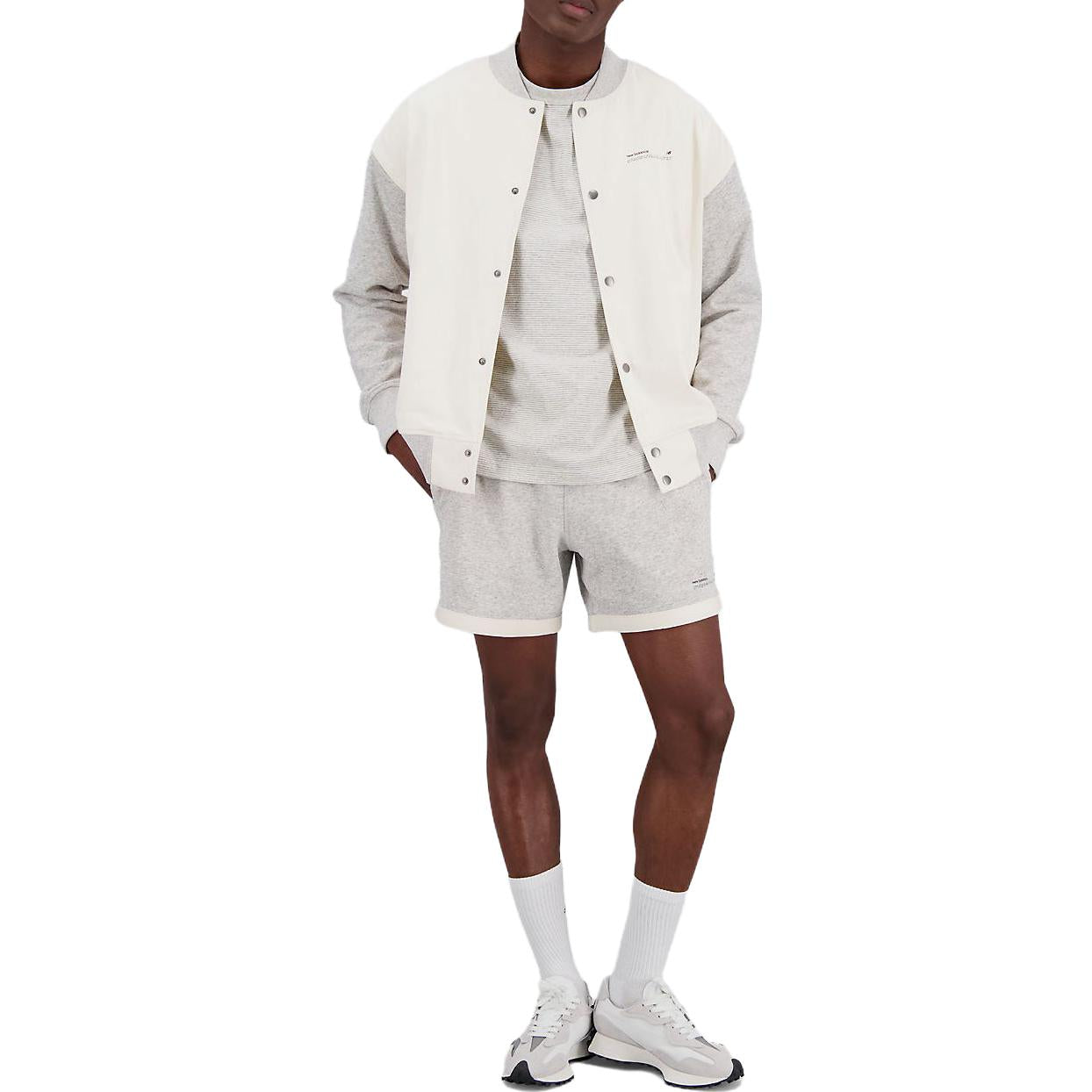 New Balance Unissentials Undyed Varsity Jacket Asia Sizing 'Greige' UJ31551G-IE