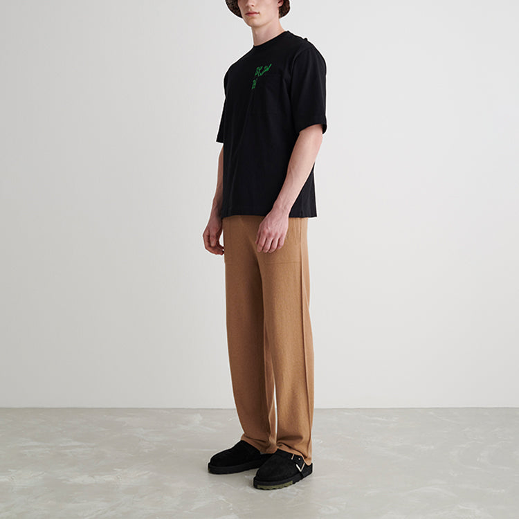 Men's Off-White SS22 Arrow Spray Painting Short Sleeve Loose Fit Black T-Shirt OMAA126S22JER0051070