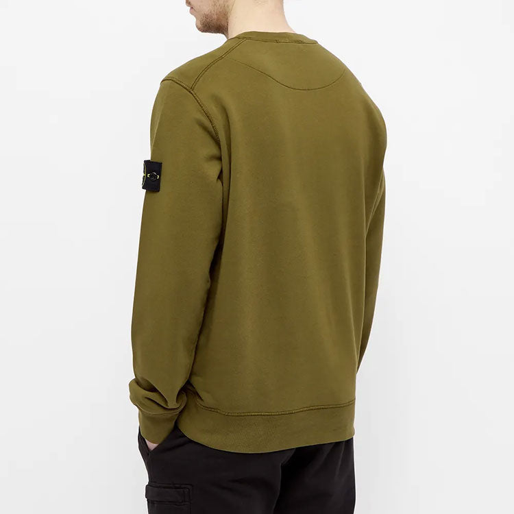 STONE ISLAND Garment Dyed Crew Sweatshirt 'Olive' 741563051-V0058