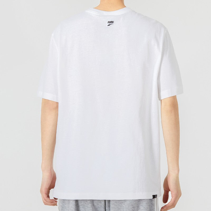 PUMA Downtown Graphic Tee Funny Printing Round Neck Short Sleeve White 535400-02