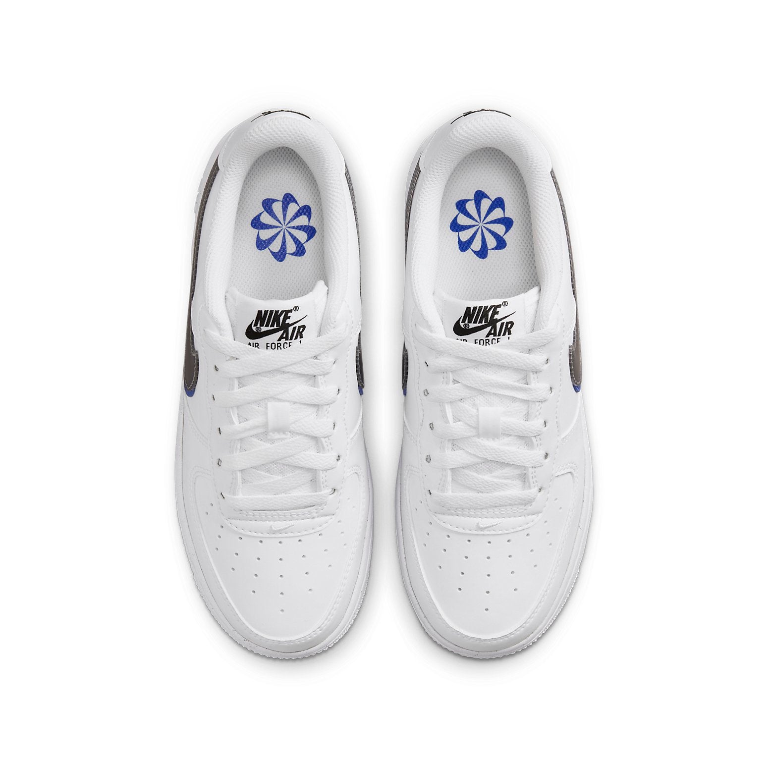 (GS) Nike Air Force 1 Low Impact Next Nature Double Swoosh 'White Black Blue' FD0688-100