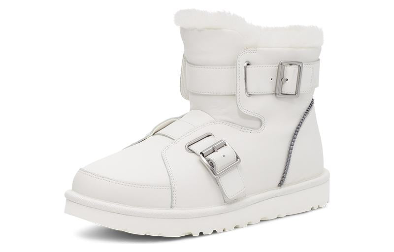 (WMNS) UGG Mini Buckle Short Boots 'White' 1138157-WHT