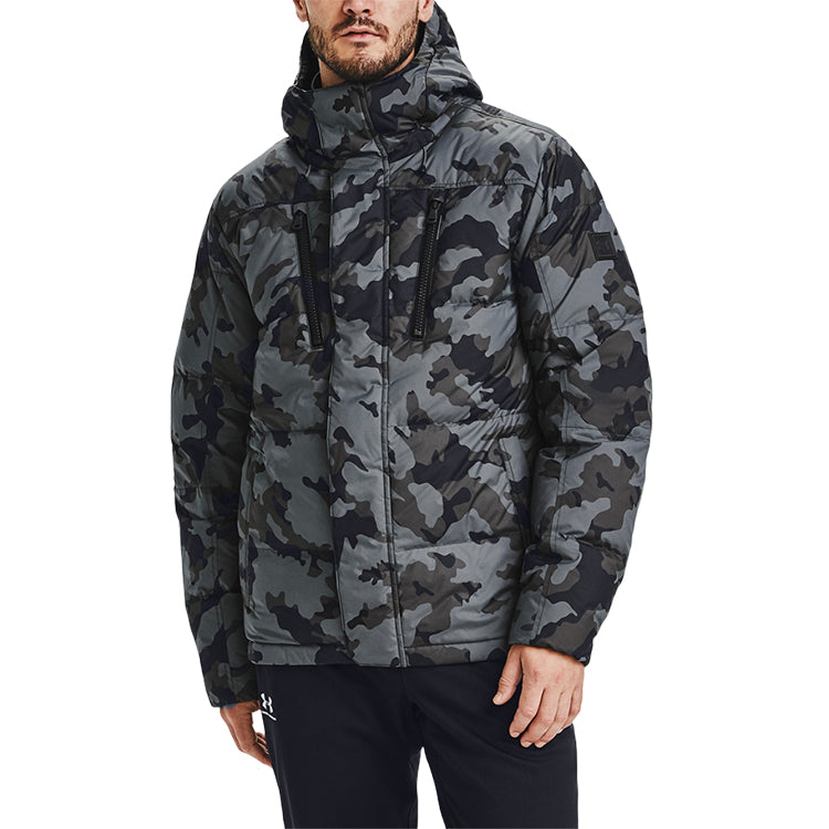 Under Armour Sportstyle Fleece Down Jacket 'Black Grey' 1355853-002