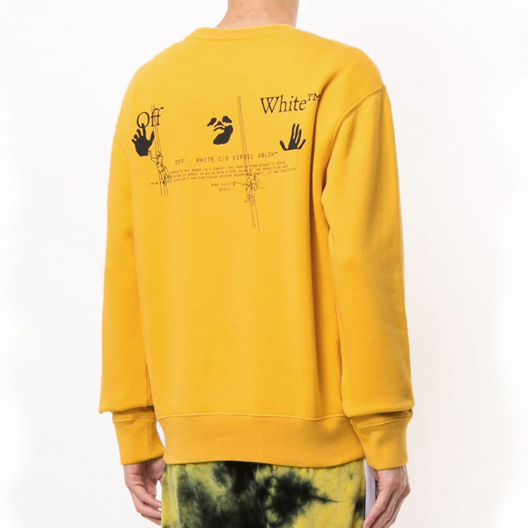 Off-White Funny Logo Printing Pullover Yellow OMBA025E20FLE0021810