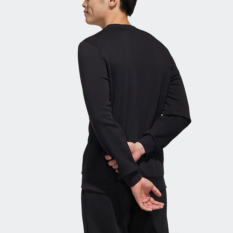 adidas neo Casual Sports Printing Logo Round Neck Pullover Black GK8769