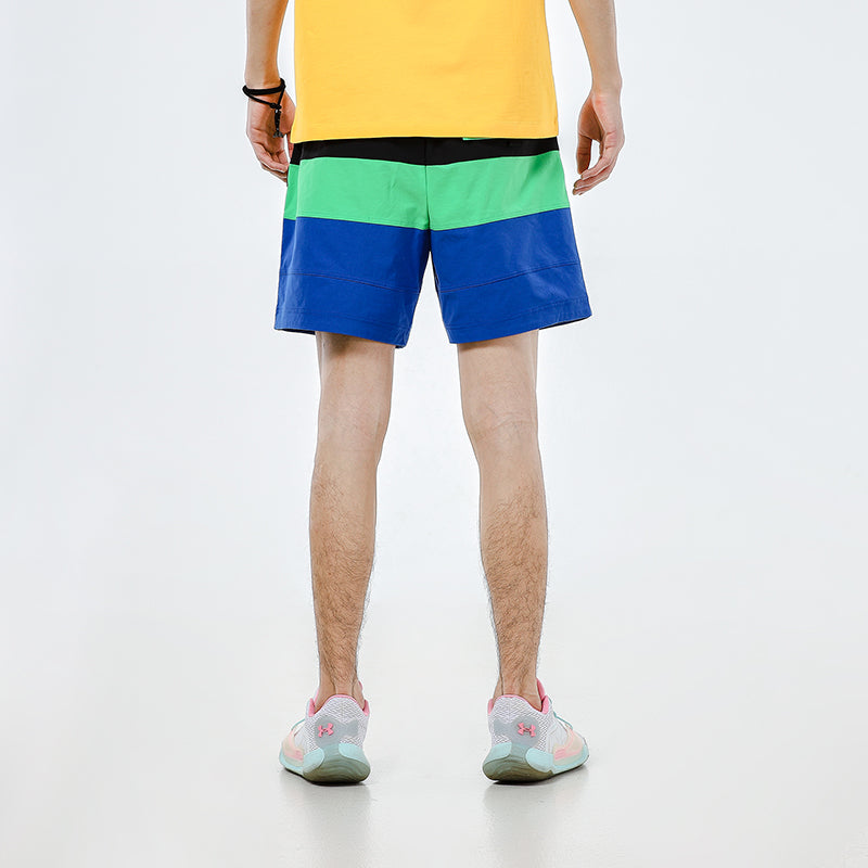 Nike Colorblock Cartoon Pattern Sports Lacing Woven Shorts Black Blue DM7919-011