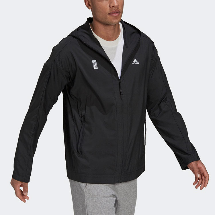 adidas Wj Wb Series Sports hooded Windproof Jacket Black GU1764