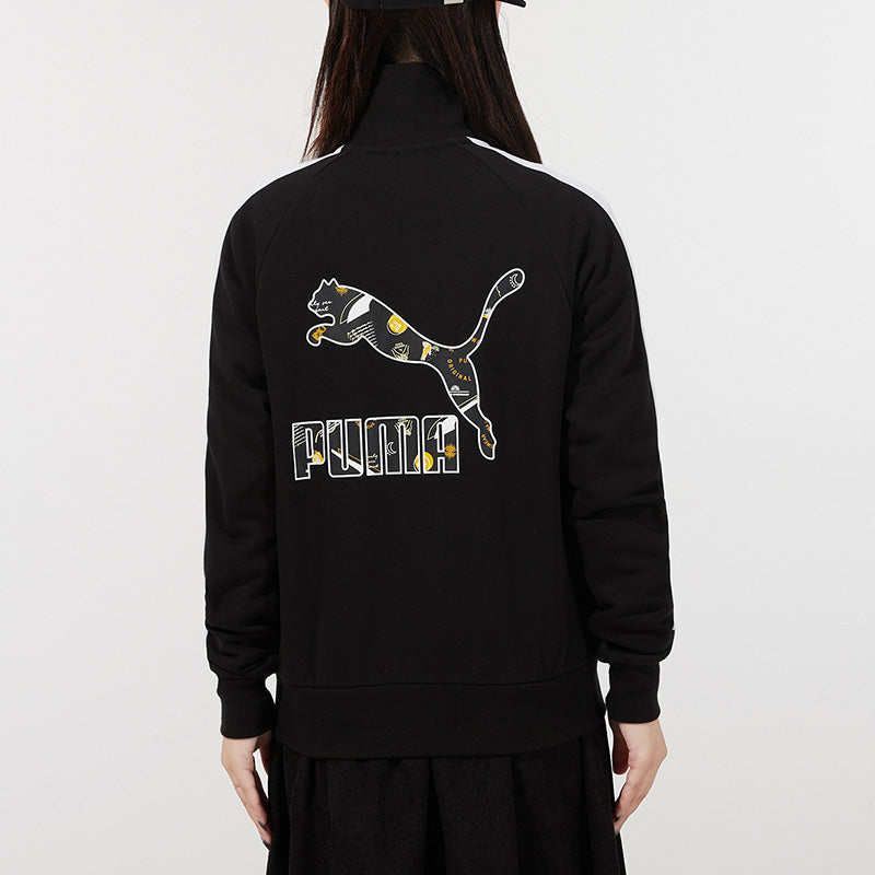 (WMNS) PUMA Formstripe Knitting Stand Collar Jacket Black 534421-01