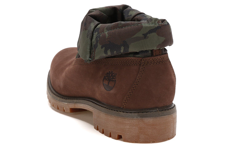 Timberland Roll Top Mid-Top Boots 'Brown Green Camouflage Print' A1UCN243