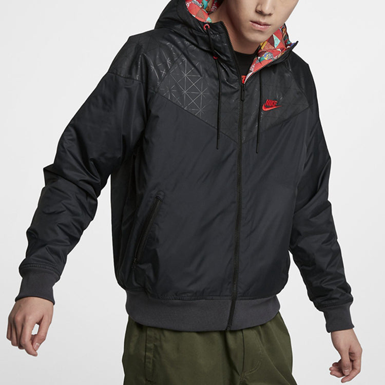 Nike Sportswear Windrunner Sports Printing hooded padded Jacket Black BV4343-010