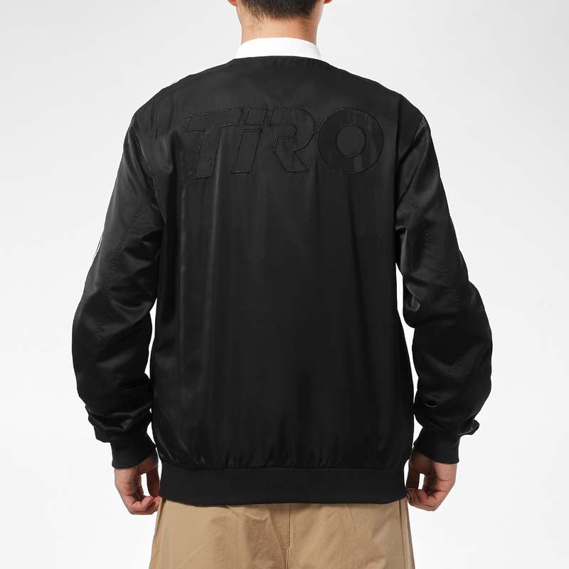 adidas Classic Stripes Logo Windproof Baseball Jacket Men's Black GL6860