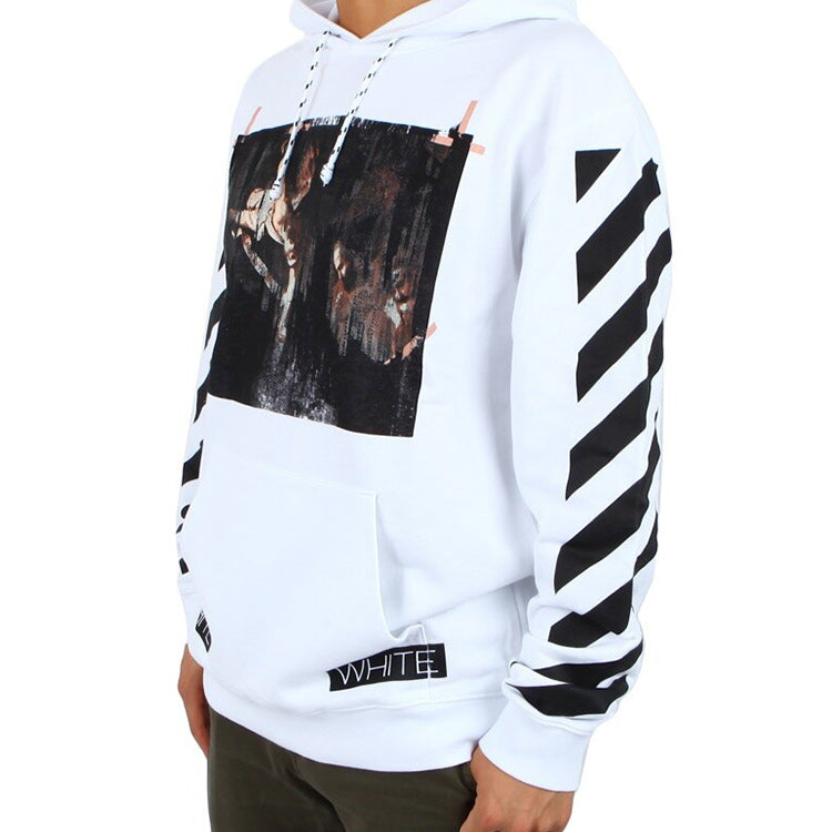 Off-White Caravaggio Hooded Pullover Men White OMBB001F150030030188