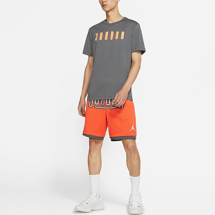 Air Jordan Sport Dna Sports Breathable Printing Casual Short Sleeve Gray DA9909-068