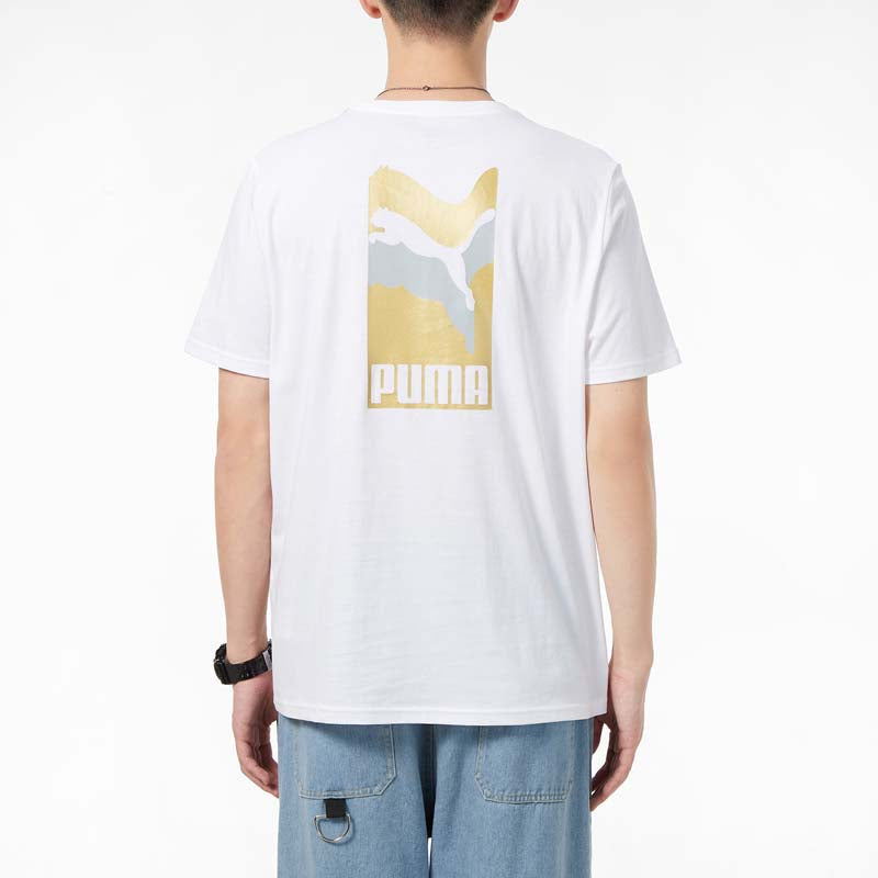 PUMA Alphabet Printing Casual Sports Short Sleeve White 847651-02