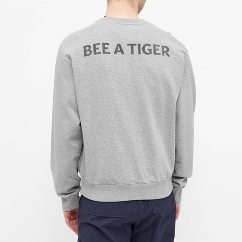 Men's KENZO SS21 Alphabet Pattern Round Neck Long Sleeves Gray FB55SW0184MO-94