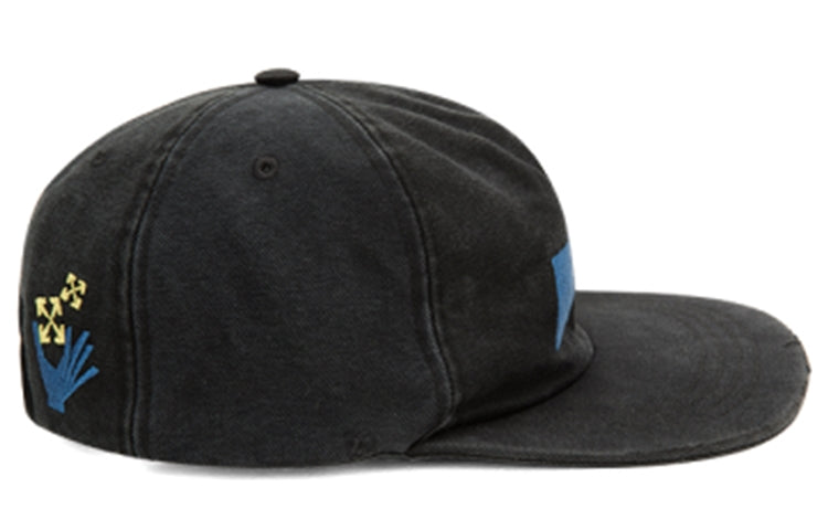Off-White FW21 Cotton Minimalistic Casual Alphabet Printing Cap Black OMLB022R21FAB0011040-1