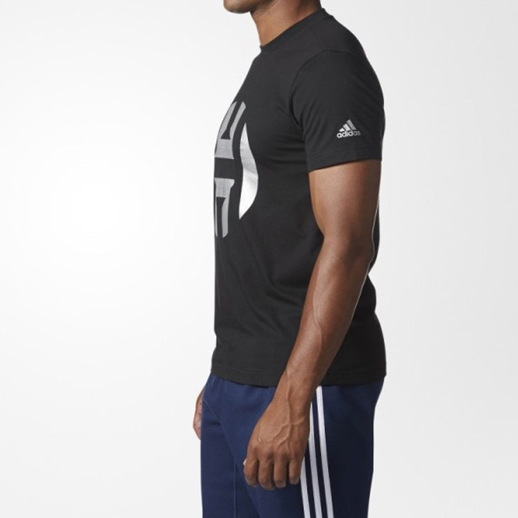 adidas Harden Logo Tee 2 Logo Basketball Short Sleeve Black CV8507