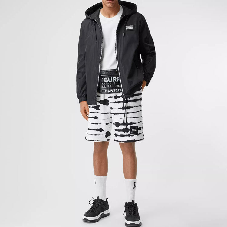 Men's Burberry Logo ECONYL Light Hooded Jacket Black 80270981