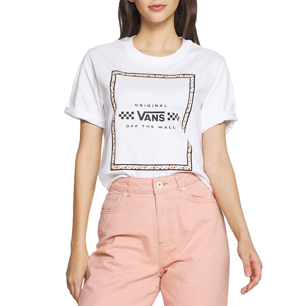 (WMNS) Vans x Leila Hurst Crossover Leopard print Short Sleeve White VN0A4CWXWHT