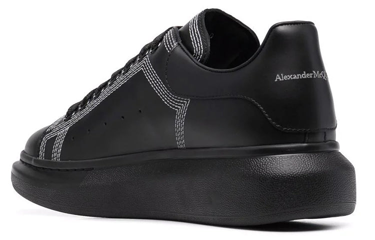Alexander McQueen Oversized Sneaker 'Embroidered Black Silver' 662639WIA4V1081