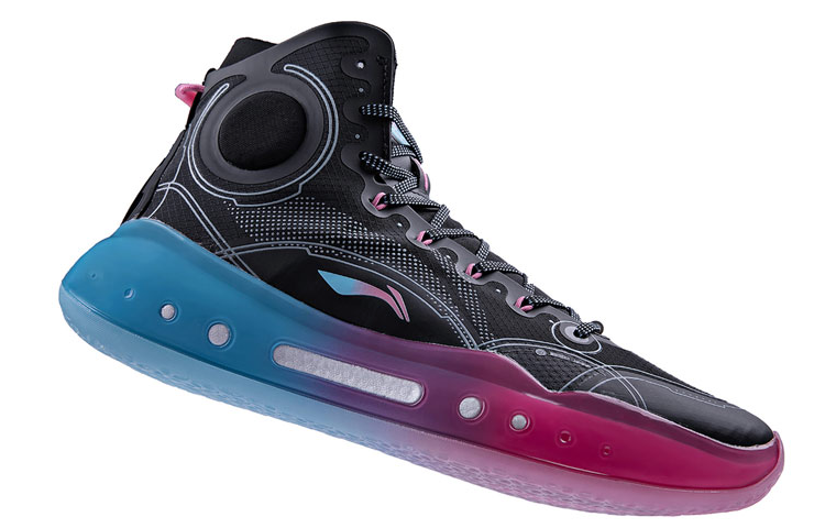 Li-Ning Yu Shuai 14 Beng High Basketball Professional Competition Shoes Miami Black/Blue/Pink ABAQ033-23