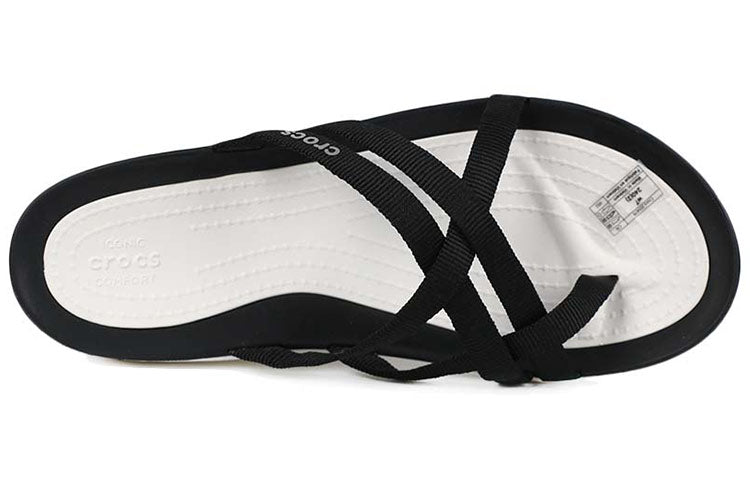 (WMNS) Crocs Beach & Pool SlidesSlippers 'Black White' 205479-066