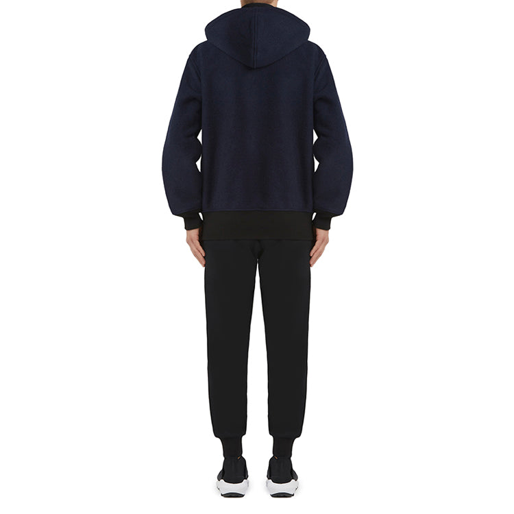 Men's Y-3 Colorblock Long Sleeves Hooded Jacket Black DP0495
