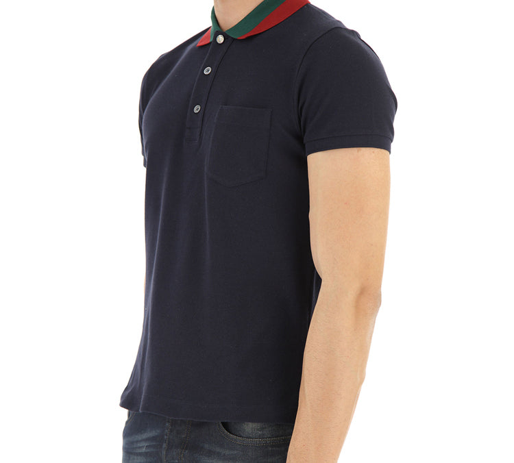 Gucci Striped Cotton Short-Sleeved For Men Navy 408321-X7331-4060