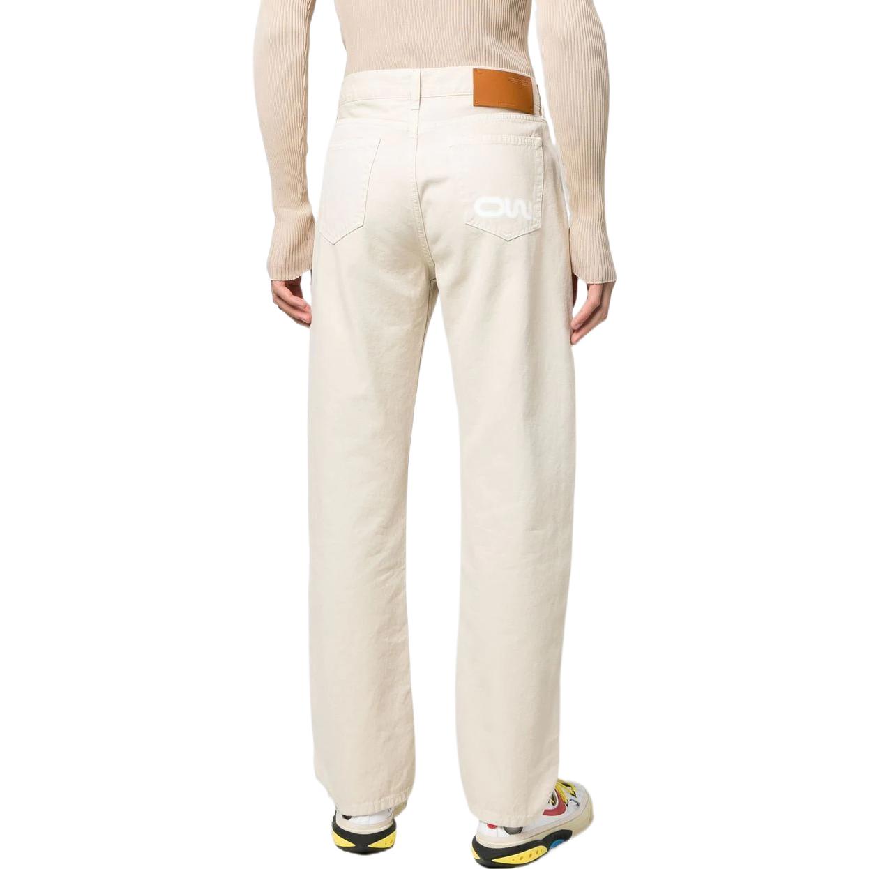 Off-White zip-up Straight Leg Trousers 'Beige' OMCA242F22FAB0016101