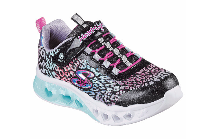 (GS) Skechers Flutter Heart Lights 'Loves Wild' 302314L-BKMT