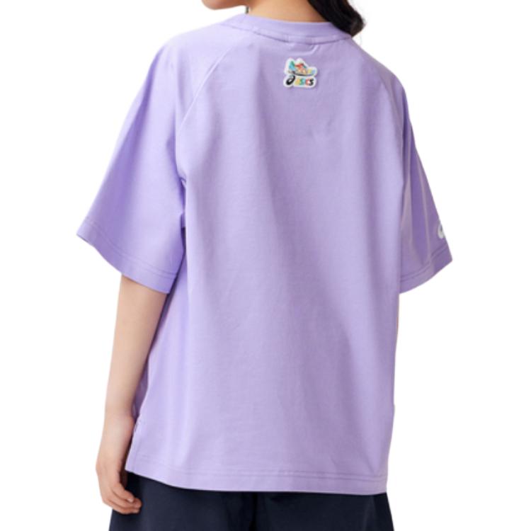 (GS) ASICS Logo Print T-shirt 'Purple' 332241173077-508
