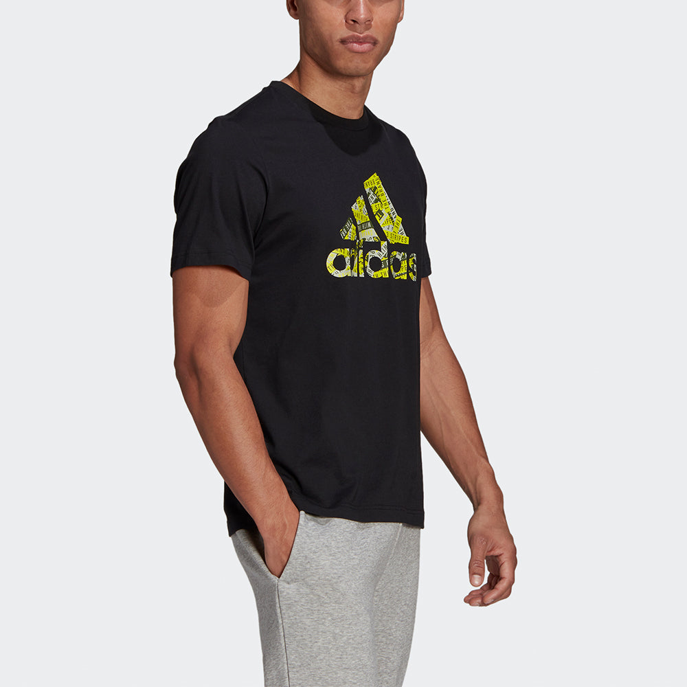 adidas M Bos Brtp Fll Alphabet Logo Round Neck Sports Short Sleeve Black GL3699