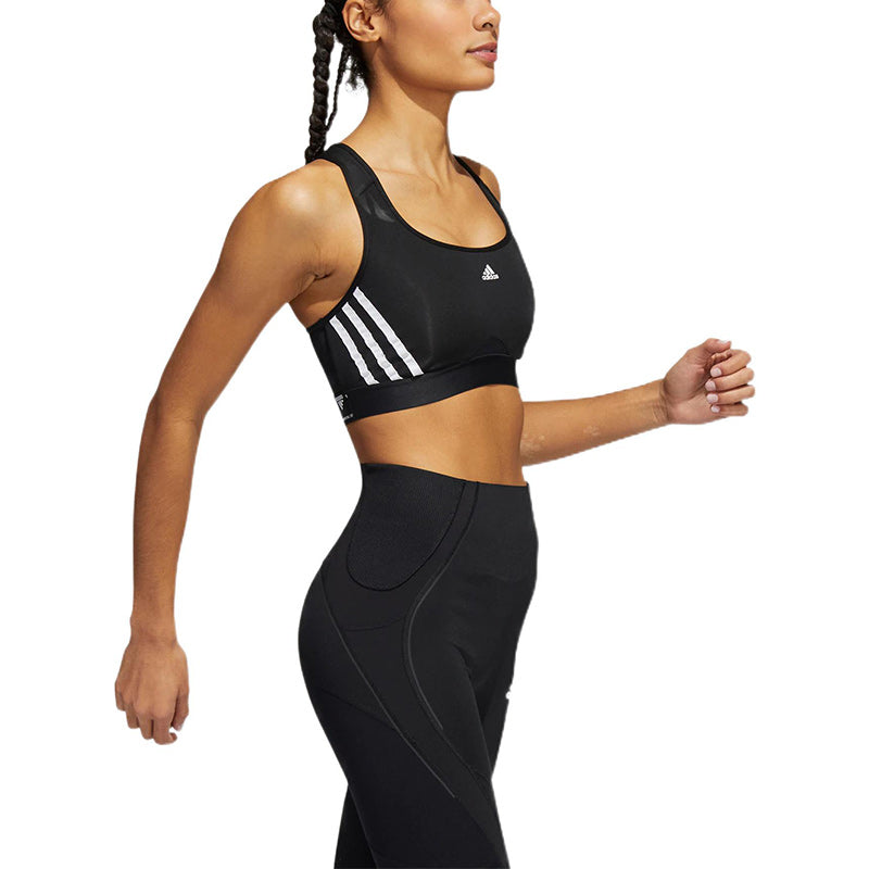 (WMNS) adidas Powerreact Training Medium Support 3-Stripes Bra Asia Sizing 'Black' HC7889