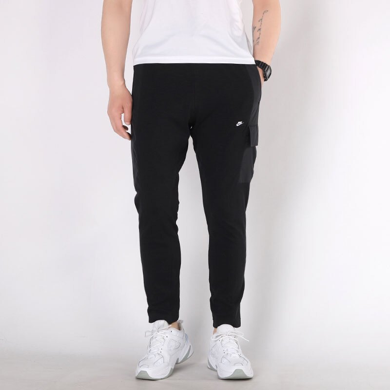 Nike Sportswear Logo Splicing Athleisure Casual Sports Pants Black CJ4334-010