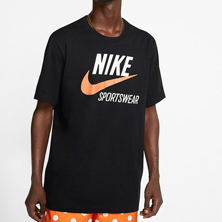 Nike Sportswear Futura Alphabet Logo Printing Short Sleeve Black CW7072-010
