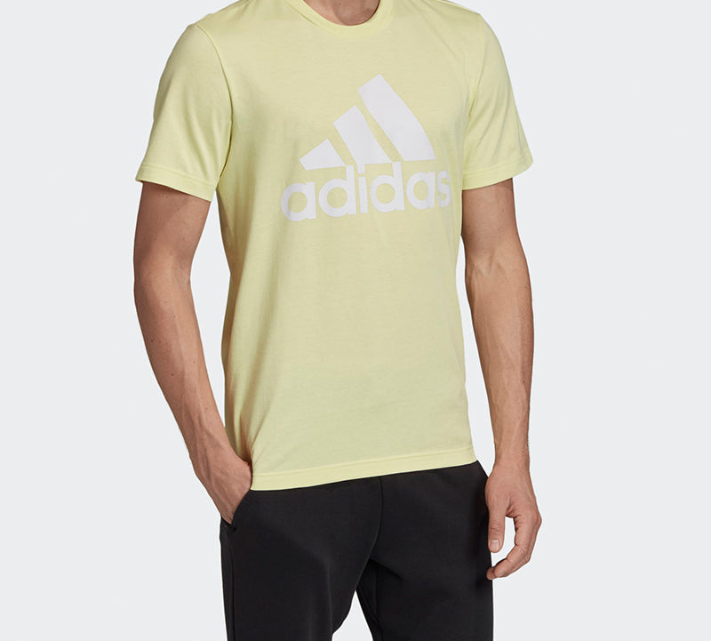 adidas Large Logo Sports Stylish Short Sleeve Yellow FK3505