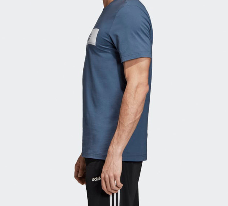 adidas Minimalistic logo Printing Short Sleeve Blue Gray EI4597
