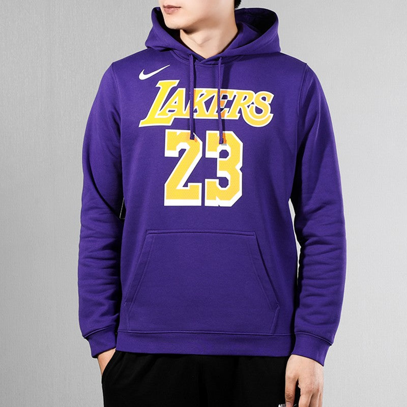 Nike NBA lakers LeBron James Basketball Sports Fleece Lined Pullover Purple AV0401-504