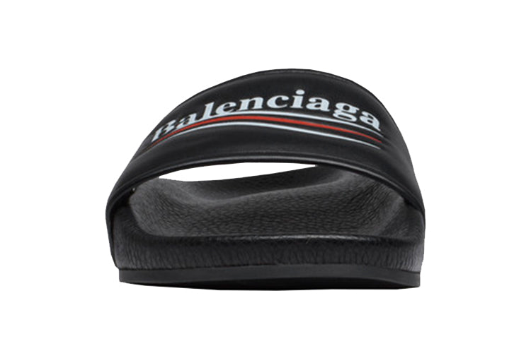 (WMNS) Balenciaga Pool Sandal Political Sandals Black 517236WAM001091