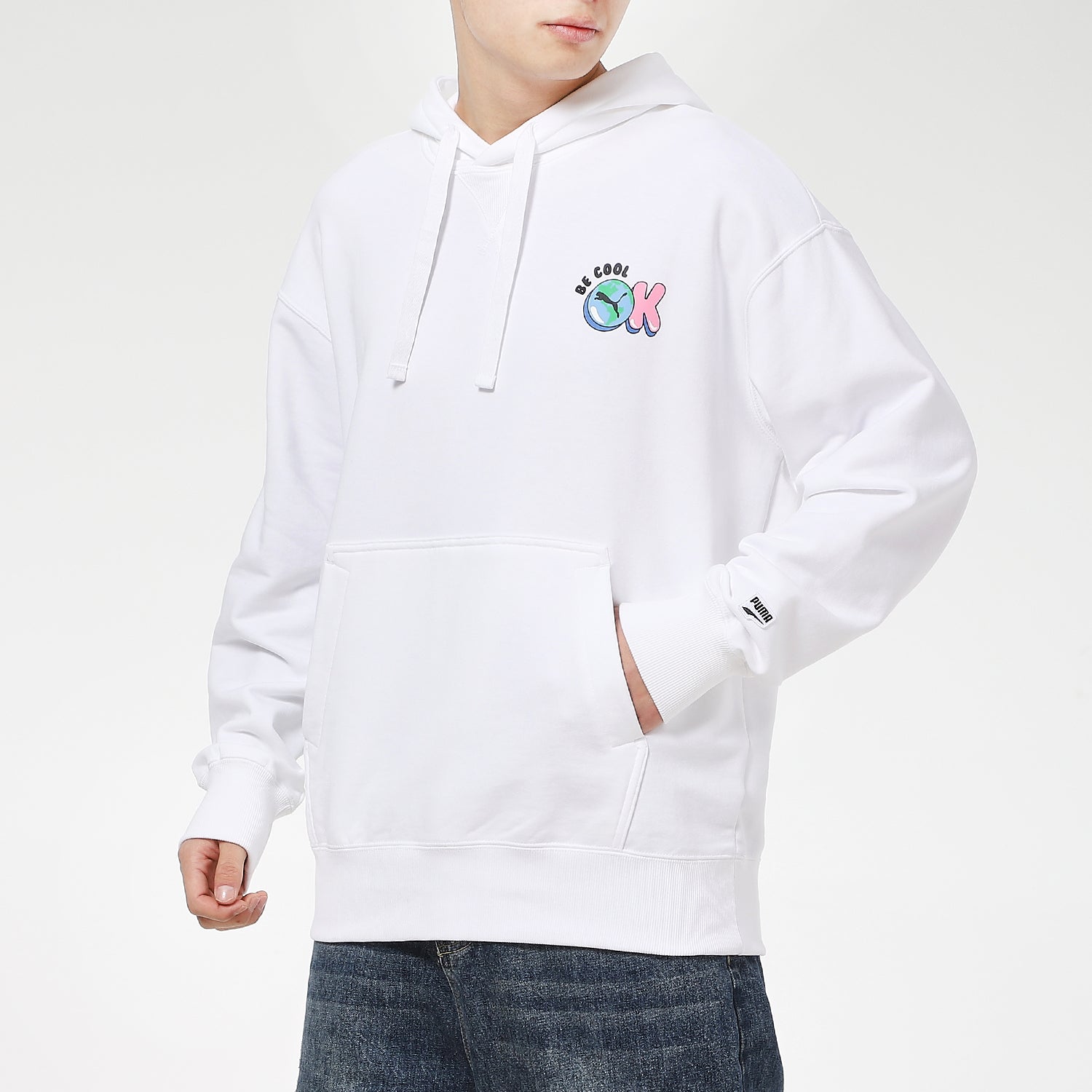 PUMA Downtown Graphic Hoodies 'White Blue Red' 531429-02