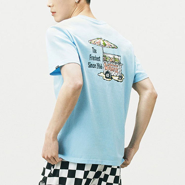 Vans Funny Printing Sports Round Neck Short Sleeve Couple Style Blue VN0A5F3LZJ2