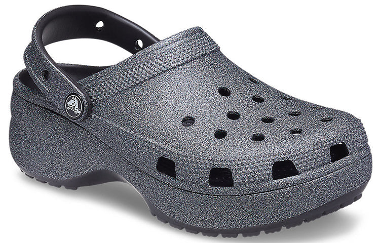 (WMNS) Crocs Classic Platform Glitter II Clog 'Black' 207770-001