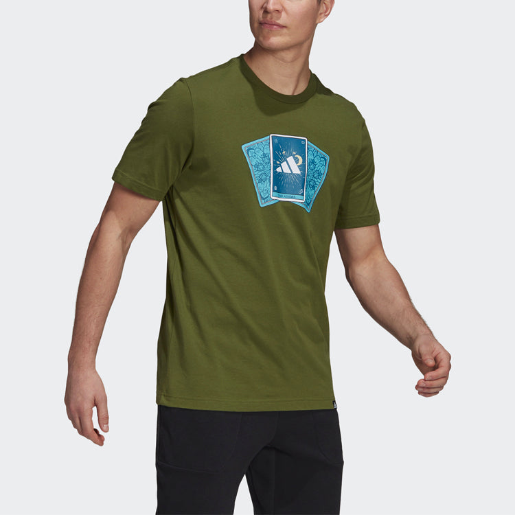 adidas Tarot Bos M Printing Sports Round Neck Short Sleeve Green GN8180